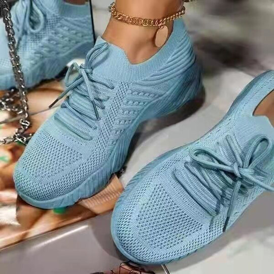 Damen atmungsaktive Sportschuhe mit flexiblem Mesh-Obermaterial und rutschfester Sohle R&B