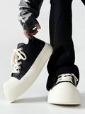 Damen Plateau-Sneaker im minimalistischen Design mit dicker Sohle