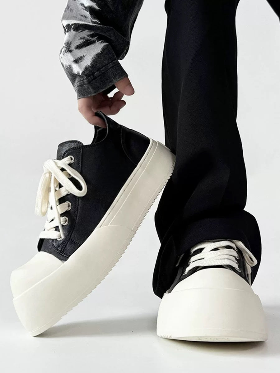 Damen Plateau-Sneaker im minimalistischen Design mit dicker Sohle