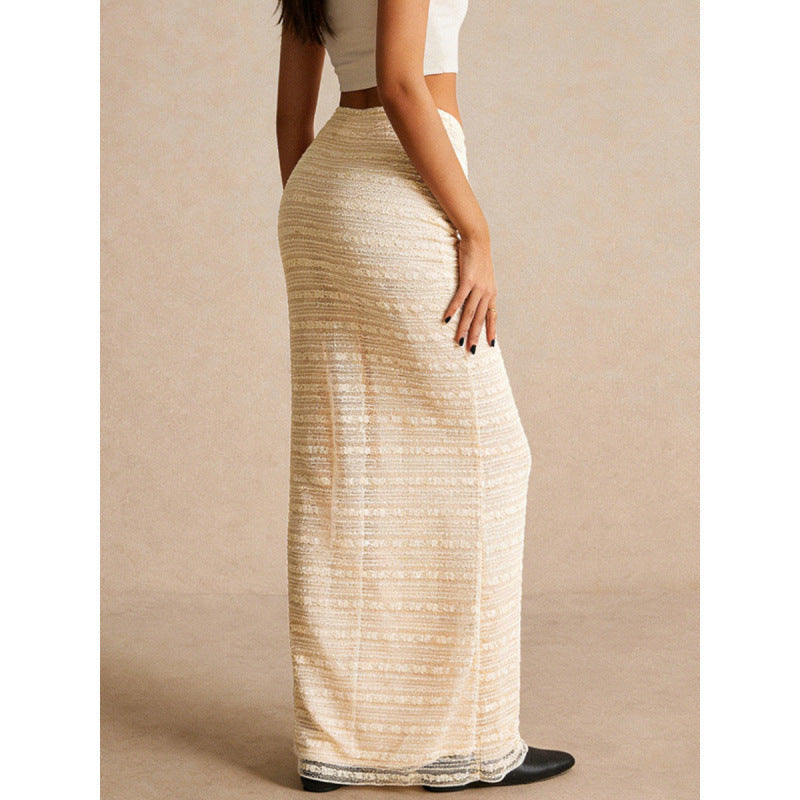 Damen Eleganter Maxirock mit strukturiertem Design und elastischem Bund R&B