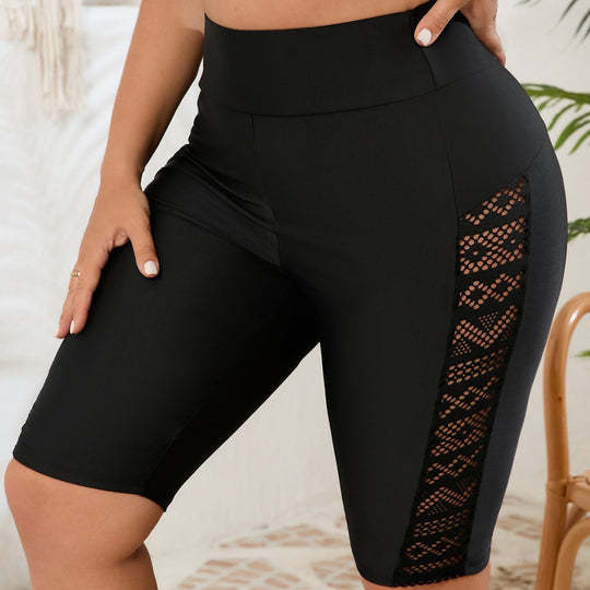 Damen Sportliche Radlerhose mit trendigem Spitzen-Detail R&B