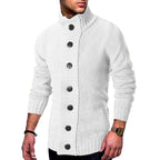 Herren modische Strickjacke mit hohem Kragen und Knopfdetails R&B