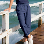 Herren lockere Sommerhose aus leichtem, atmungsaktiven Stoff mit Kordelzug R&B