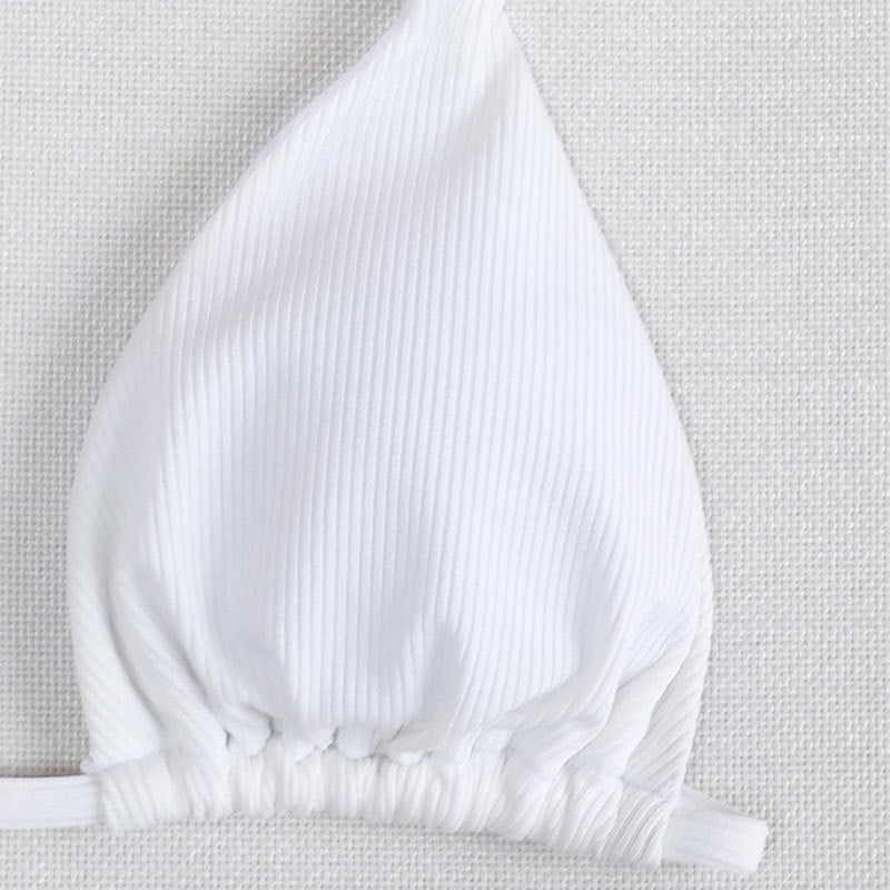 Damen Triangel-Bikini mit hohem Bund und verstellbaren BindR&Bändern R&B