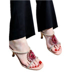 Damen elegante Mules mit funkelnden Strassakzenten R&B