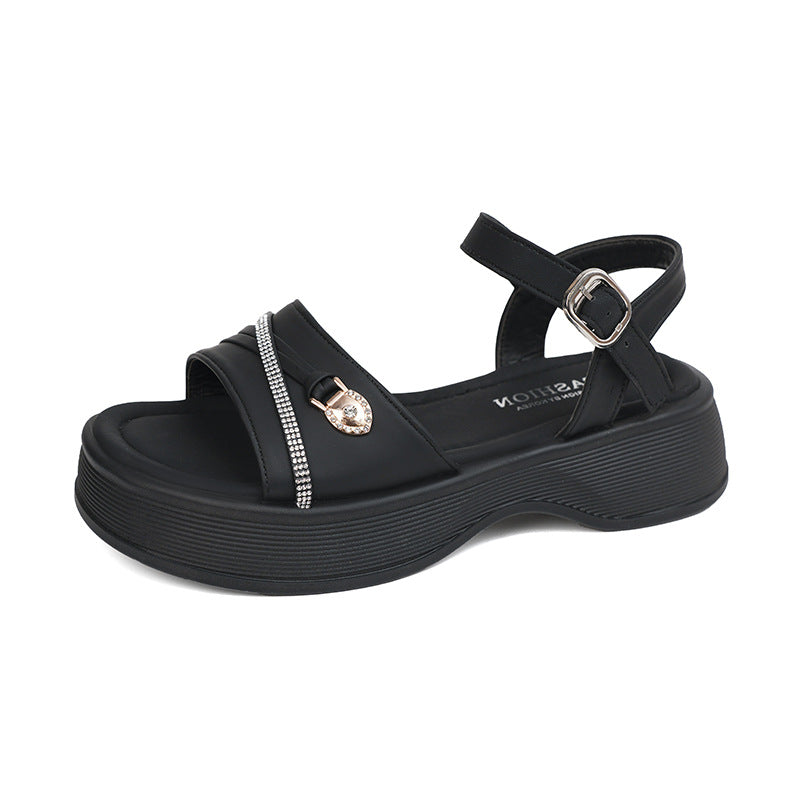 Damen elegante Sandalen mit modischem Riemchen und Glitzerdetails R&B