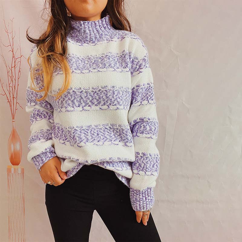 R&B | Gestreifter Strickpullover im Modernen Stil
