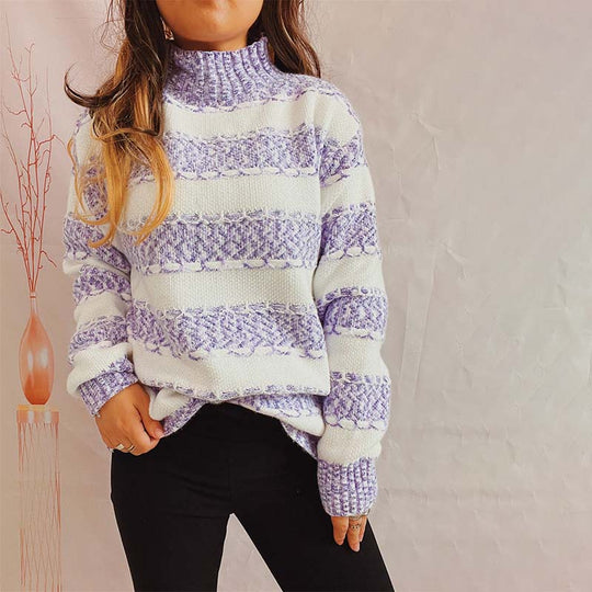 R&B | Gestreifter Strickpullover im Modernen Stil