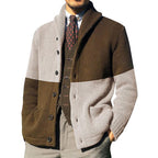 Herren Elegante Strickjacke mit hochgeschlossenem Kragen und Knopfdetails R&B