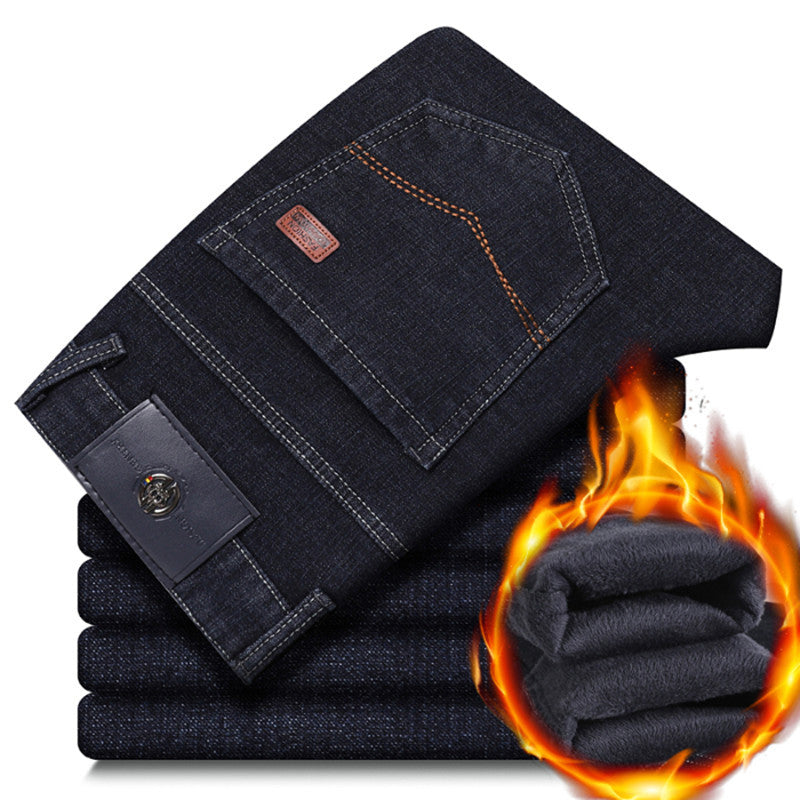Herren warme gefütterte Jeanshose mit klassischem Schnitt R&B