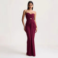 Damen Elegantes und figurbetontes Abendkleid mit gerafftem Design und schimmerndem Detail R&B