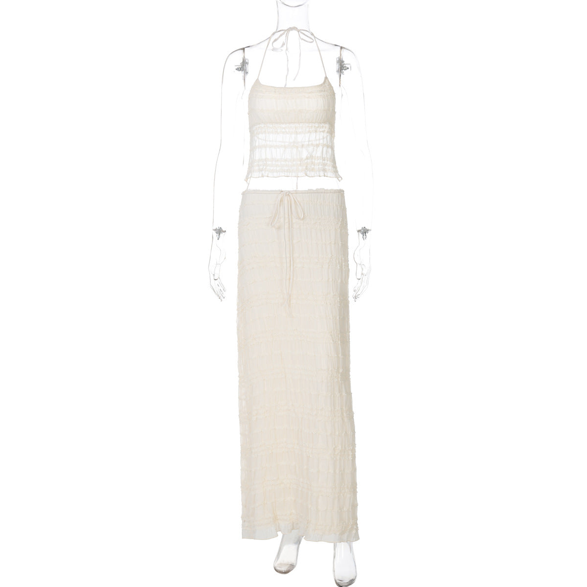Damen Maxikleid mit schulterfreiem Design und Raffungen R&B