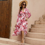 Damen Midi-Kleid mit floralen Mustern R&B