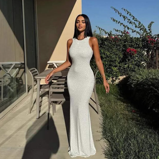 Damen Figurbetontes Abendkleid mit Glitzerakzenten R&B