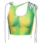 Damen Crop-Top mit asymmetrischem Dekolleté und verstellbaren Trägern R&B