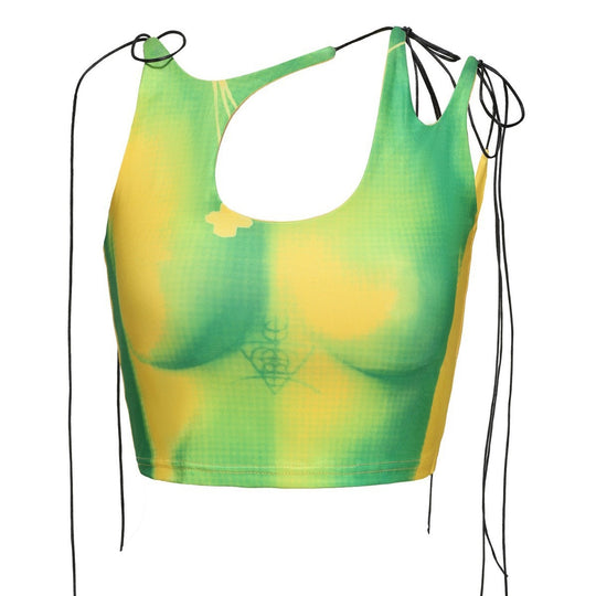 Damen Crop-Top mit asymmetrischem Dekolleté und verstellbaren Trägern R&B