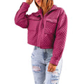 Damen gesteppte Kurzjacke mit modischen Taschen R&B