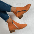 Damen Modische Stiefeletten mit seitlichem Reißverschluss und eleganter Perlenapplikation R&B