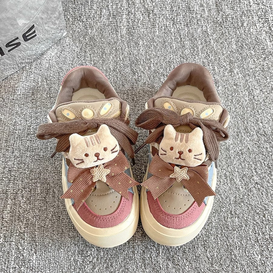 Damen Verspielte Sneakers mit Tiermotiven und dekorativen Schnürsenkeln R&B