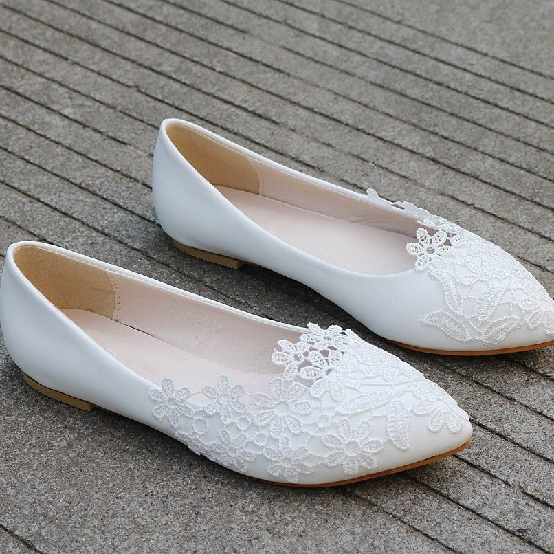 Damen Elegante Ballerinas mit filigraner Blumenstickerei R&B
