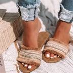 Damen Freizeit-Sandalen mit fransigen Riemen und modischen Stickereien R&B