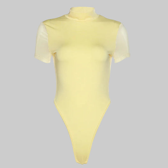 Damen Figurbetonter Body mit hohem Kragen R&B