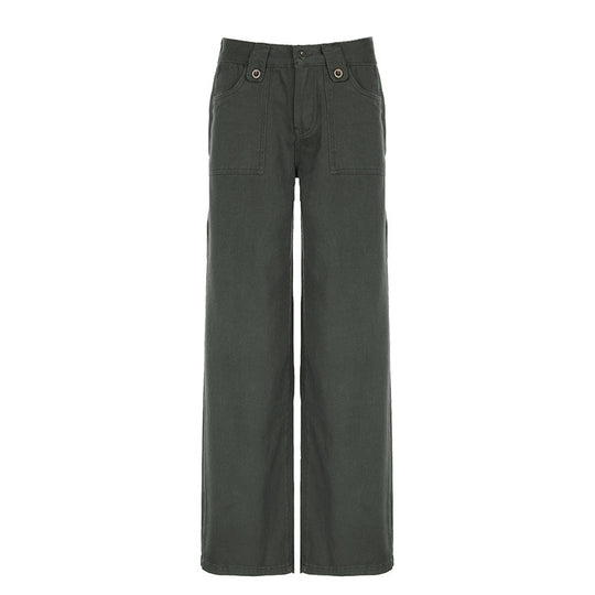 Damen weite Cargo-Hosen mit praktischen Taschen und engem Bund R&B