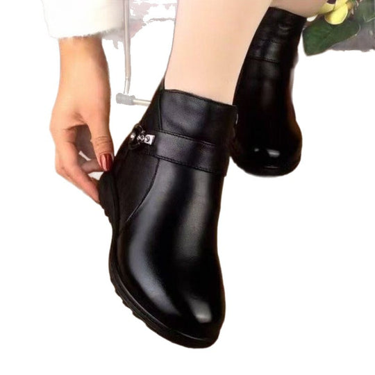 Damen Elegante Stiefeletten mit praktischem Reißverschluss und modischem Schnallen-Detail R&B