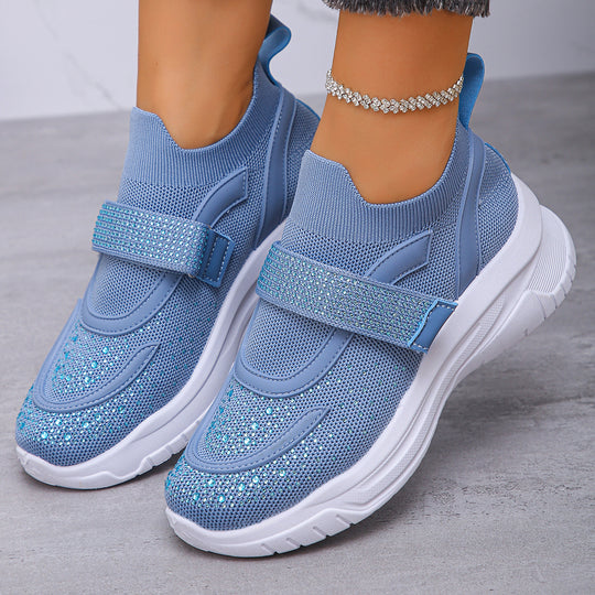 Damen Sportliche Sneakers mit Glitzer-Applikationen R&B