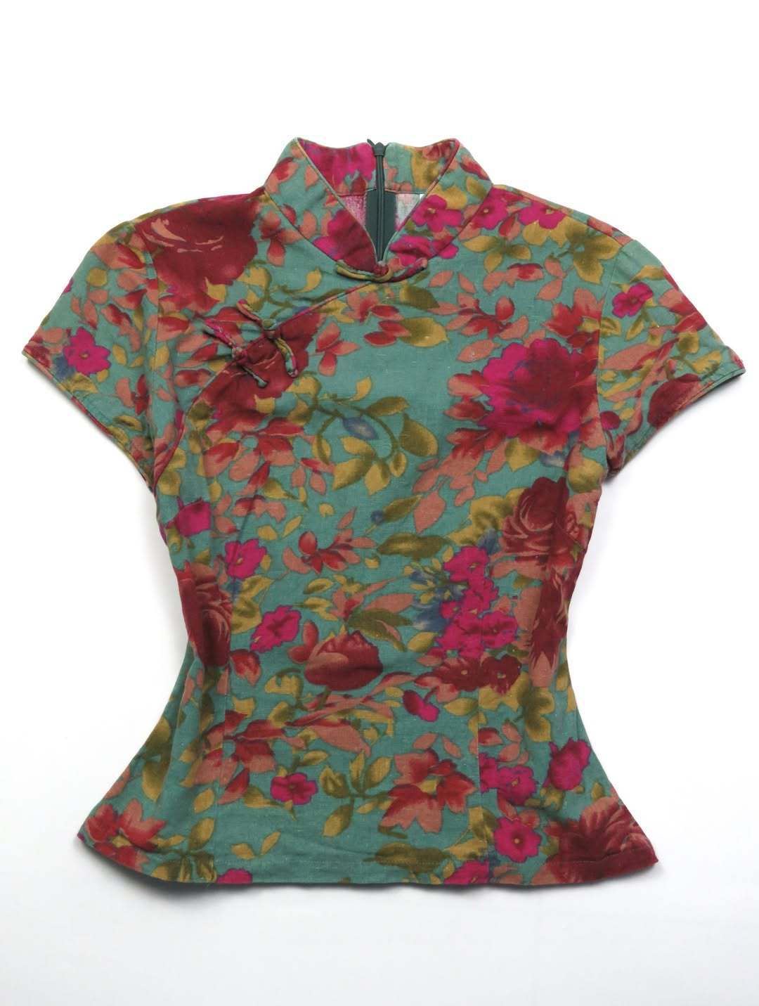 Damen Blumiges Oberteil mit Stehkragen R&B