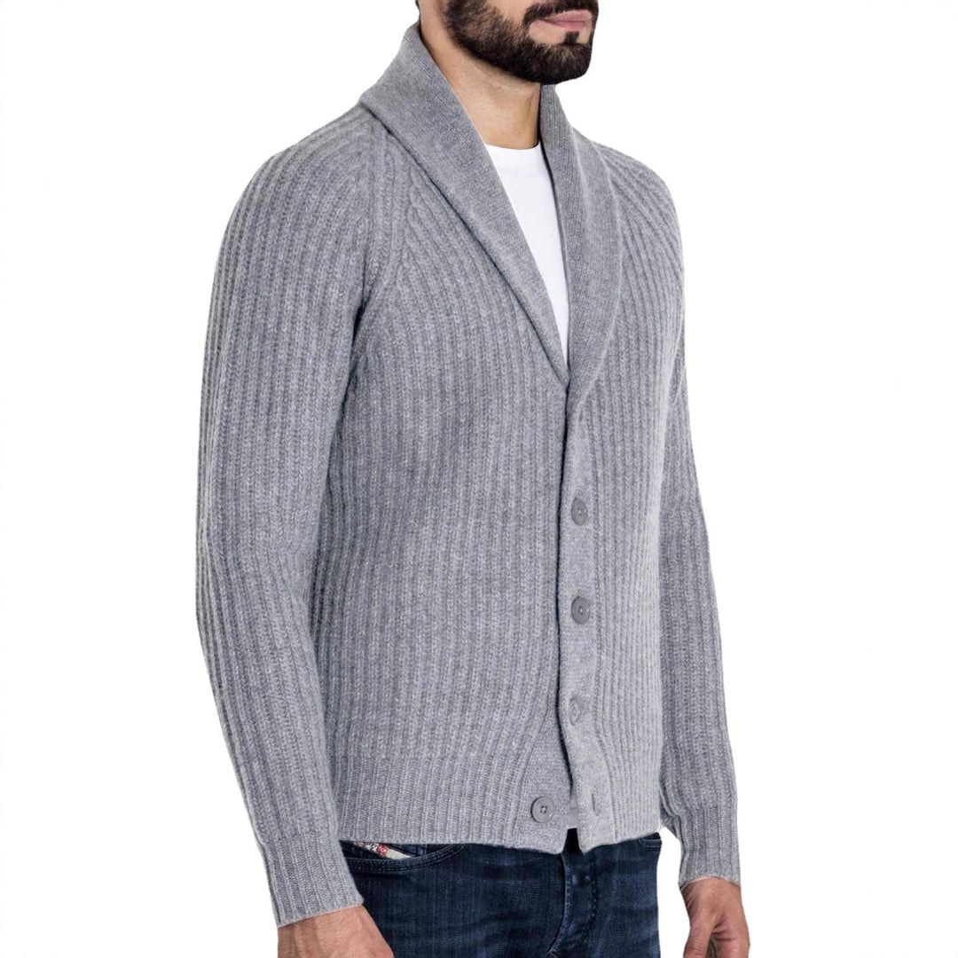 Herren Strickjacke mit modernem Schalkragen R&B