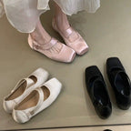 Damen elegante Ballerinas mit verstellbarem Riemen und bequemem Fußbett R&B