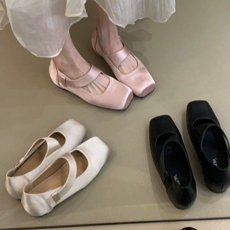 Damen elegante Ballerinas mit verstellbarem Riemen und bequemem Fußbett R&B