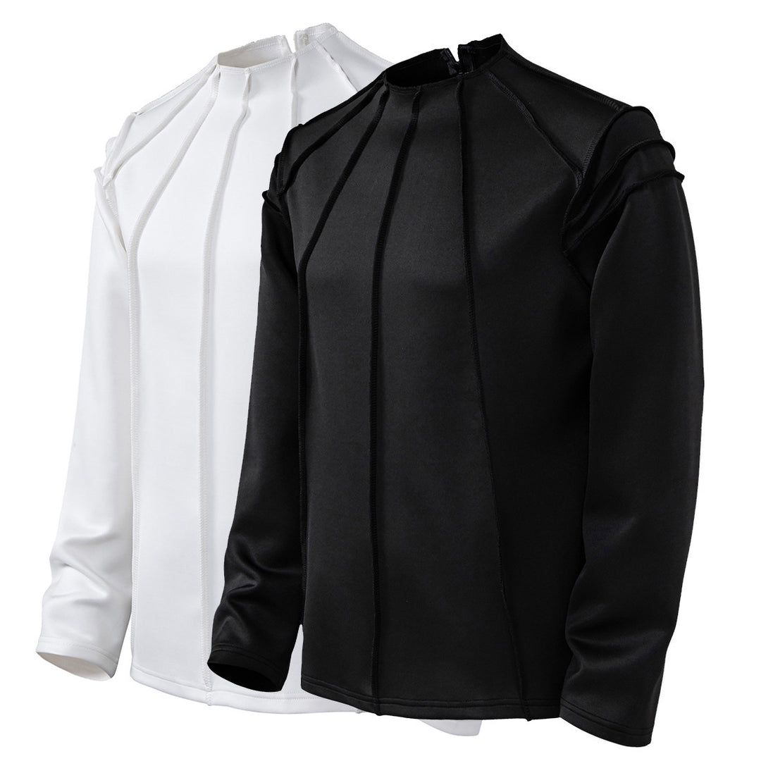 Damen modisches Oberteil mit innovativem Schnitt und eleganten Falten R&B