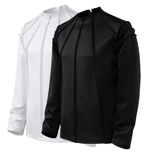 Damen modisches Oberteil mit innovativem Schnitt und eleganten Falten R&B
