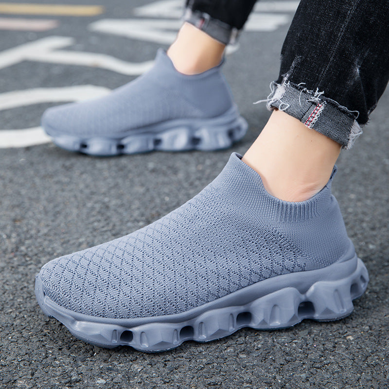 Damen Freizeit-Sneaker mit elastischem Strickoberteil und rutschfester Sohle R&B