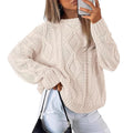 Damen Grobstrickpullover mit auffälligem Zopfmuster R&B