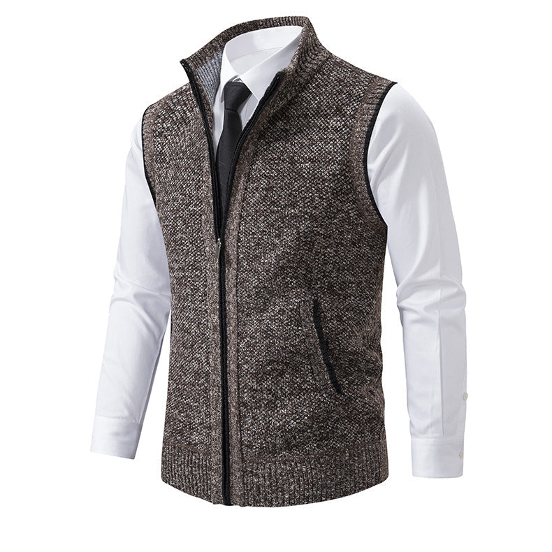 Herren Strickweste mit Reißverschluss und strukturiertem Design R&B