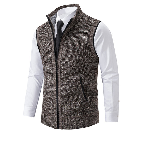 Herren Strickweste mit Reißverschluss und strukturiertem Design R&B