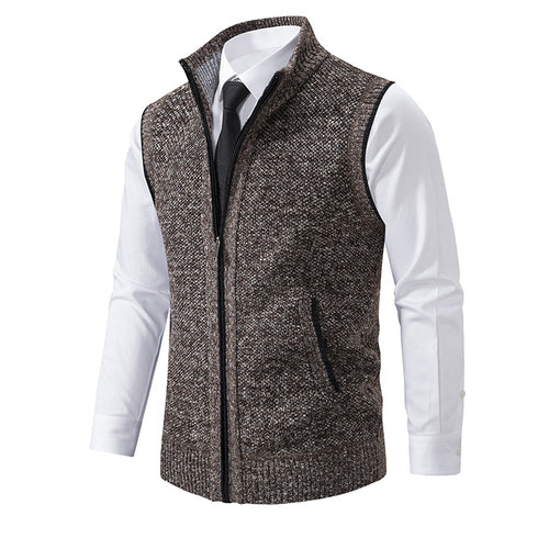 Herren Strickweste mit Reißverschluss und strukturiertem Design R&B