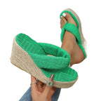 Damen Glamouröse Wedge-Pantoletten mit weich gepolsterter Sohle R&B