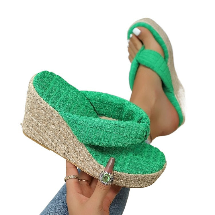 Damen Glamouröse Wedge-Pantoletten mit weich gepolsterter Sohle R&B