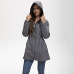 Damen nan funktionaler Softshell-Parka mit Teddyfleece-Futter, Kapuze und Taillenzug R&B