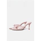 Damen elegante Mules mit zierlichem Schleifendetail R&B