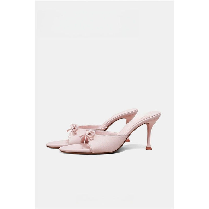 Damen elegante Mules mit zierlichem Schleifendetail R&B