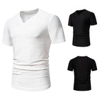 Herren Kurzarm T-Shirt mit strukturiertem Wellenmuster