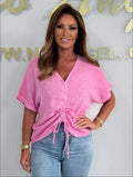 Damen Leichte und lässige Bluse mit Raffung R&B