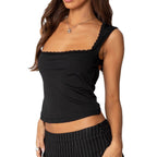 Damen Top mit Spitzenakzenten R&B