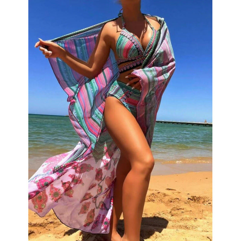 Damen Bikini-Set mit hoch geschnittenem Slip und verstellbarem Oberteil R&B