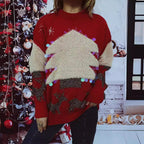Damen festlicher Pullover mit weihnachtlichem Motiv und Glitzerapplikationen R&B